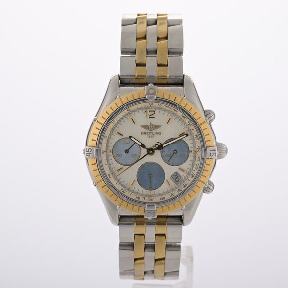 Breitling Chrono Cockpit D30012 Mother of Pearl Dial 37mm 18k Gold Watch - Picture 2 of 11